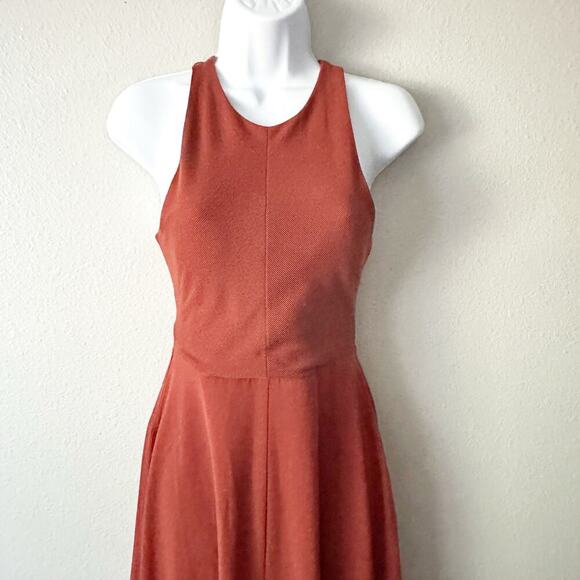ATHLETA Winona Knit Midi Support Dress Sleeveless Russet Brown Women's Size XS - Picture 3 of 15